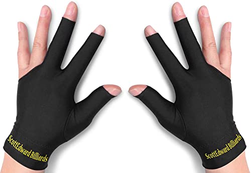 PolyMath Billiard Gloves Set of 10 3-Finger Snooker Gloves Pool Cue Gloves, Spandex Lycra, for Left or Right Hand, Men and Women von PolyMath