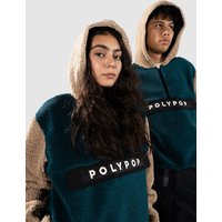 Polypop Fern Cut And Sew Sherpa Hoodie Jacke petrol von Polypop