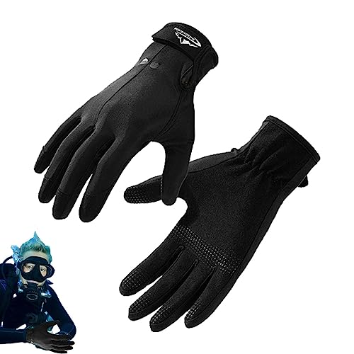 Pomrone Tauchhandschuhe | Schnorchelhandschuhe - wasserdichte Handschuhe mit verstellbarem Aufkleber, rutschfesten Silikonpartikeln und Land- und See-Doppelnutzung zum Radfahren, Tauchen, Angeln von Pomrone