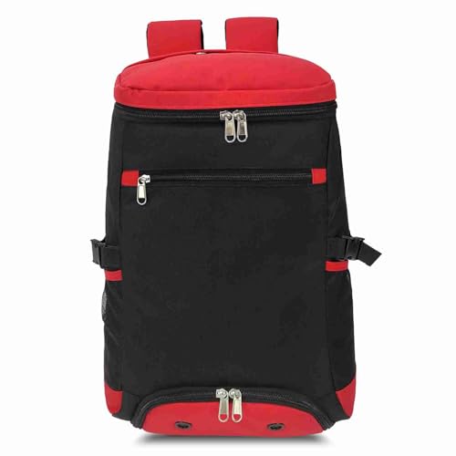 Pongnas Tennistasche, Badminton-Tasche, Tennis-, Tennis-, Tennis-Tasche, Tennis- für Tennis, Badminton, Damen, Herren und Jugendliche (Schwarz und Rot) von Pongnas