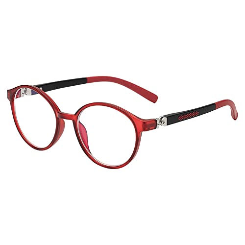 Anti-Blaulichtblocker-Brille für Kinder, modische Brille, klare Linse, Computer-Brille für Kinder Radbrille Damen Winter (Red, One Size) von Poo4kark
