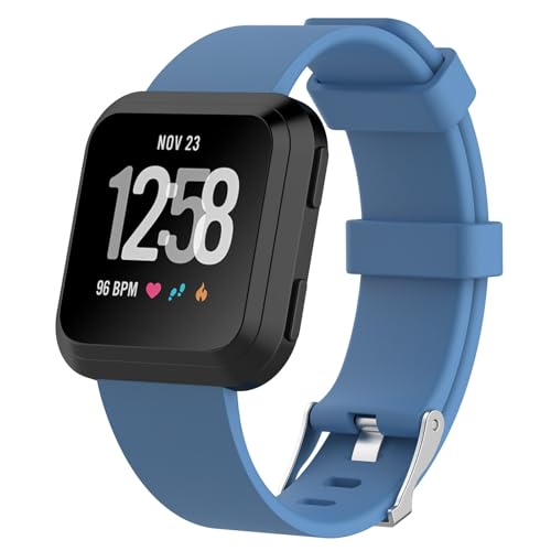 Poo4kark Armband kompatibel mit FitbitVersa Smartwatches, schweißfestes, einfarbiges Sportarmband Silikon mit praktischer Anpassung breiter Kompatibilität (L, 13X2X1) von Poo4kark