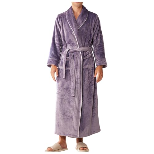 Poo4kark Karneval Neu Winter Waschlappen männer Große Größe Bademantel Lange Winter (Purple-a, XL) von Poo4kark