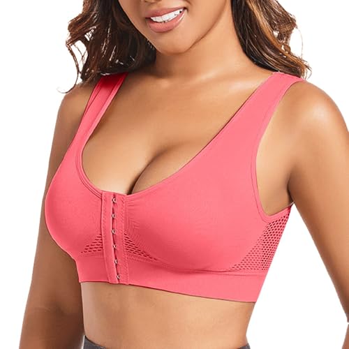 Poo4kark Ostern Frauen Casual Atmungsaktiv Sport BH Top Unterwäsche Ohne Stahl Ring Sammeln (Watermelon Red-2, XXXXXL) von Poo4kark