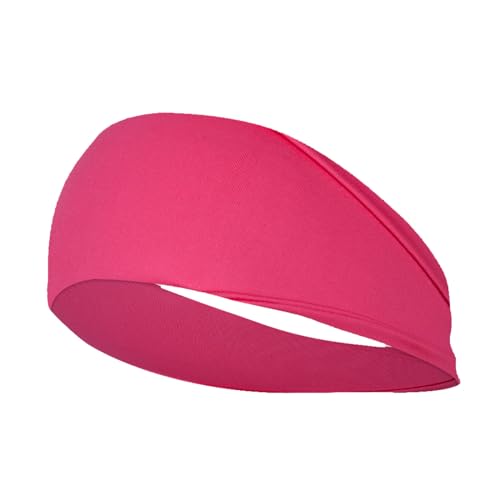Poo4kark Stirnbänder für Frauen, Yoga, elastische Haarbänder, Workout, Laufen, Sport, rutschfest, Schweiß, Haarwickel für Mädchen Laufzubehör Damen (Hot Pink, One Size) von Poo4kark