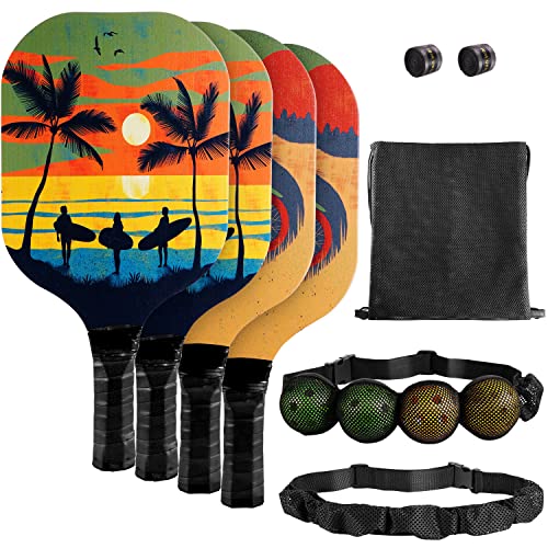 Pickleball schläger Pickleball Paddles Set, 4PCS Pickleball-Schlägern im Südwest-Stil mit 4 Premium-Holzpaddeln, 4 Pickleballs, 2 Griffbändern, 2 Pickleball-Gürteln und Tragetasche Pickleball schläger Pickleball Paddles Set, 4PCS Pickleball-Schlägern im Südwest-Stil mit 4 Premium-Holzpaddeln, 4 Pickleballs, 2 Griffbändern, 2 Pickleball-Gürteln und Tragetasche von Pookal