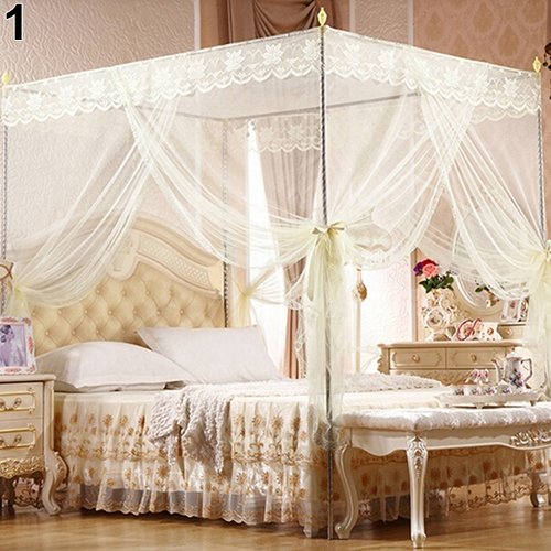 Moskitonetz, Romantisches Princess Lace Canopy Moskitonetz Kein Rahmen Für Twin Full Queen King Bett Beige Königin Moskitonetz, Romantisches Princess Lace Canopy Moskitonetz Kein Rahmen Für Twin Full Queen King Bett Beige Königin von Porfeet