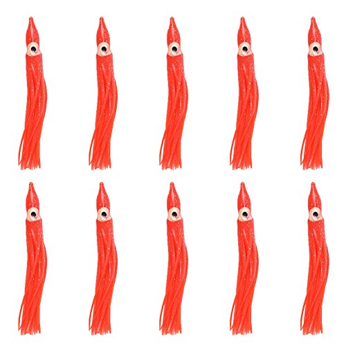 Porfeet Angelköder, 10 Stück 9 cm Angeln Künstlicher Tintenfisch Octopus Soft Bait Lures Tackle Zubehör rot Einheitsgröße Porfeet Angelköder, 10 Stück 9 cm Angeln Künstlicher Tintenfisch Octopus Soft Bait Lures Tackle Zubehör rot Einheitsgröße von Porfeet