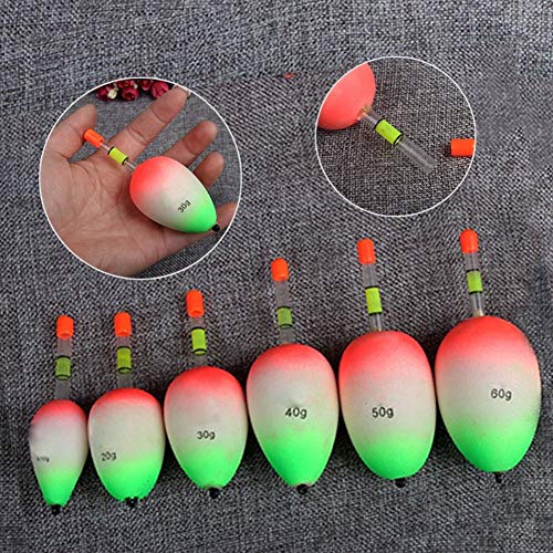 Porfeet Angelschwimmer, 5 Stück/Set Praktische Schwimmende Eva-Schwimmer Sea Rock Fishing Striking Hard Tail Belly Eine Farbe 60 g von Porfeet