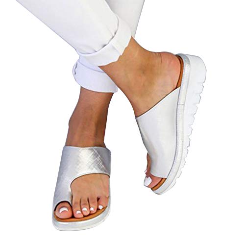 Porfeet Damen Flip-Flops, Summer Beach Clip Toe Kunstleder Slide Sandalen Schuhe Damen Flache Flip-Flops Silber 41 Porfeet Damen Flip-Flops, Summer Beach Clip Toe Kunstleder Slide Sandalen Schuhe Damen Flache Flip-Flops Silber 41 von Porfeet