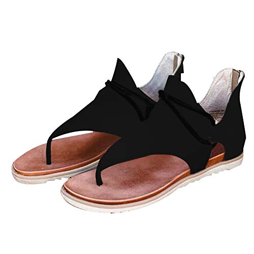 Porfeet Damen Sandalen, Damen Mode Sommer Leopard Schlange Zebradruck Reißverschluss Strandsandalen Flache Schuhe Schwarz.. 40 Porfeet Damen Sandalen, Damen Mode Sommer Leopard Schlange Zebradruck Reißverschluss Strandsandalen Flache Schuhe Schwarz.. 40 von Porfeet