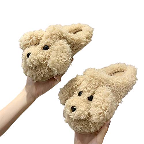 Porfeet Frauen Hausschuhe, Frauen Winter Cartoon Hund Fluffy Plüsch Rückenfreie Hausschuhe Anti Skid Indoor-Schuhe Beige 40 Porfeet Frauen Hausschuhe, Frauen Winter Cartoon Hund Fluffy Plüsch Rückenfreie Hausschuhe Anti Skid Indoor-Schuhe Beige 40 von Porfeet