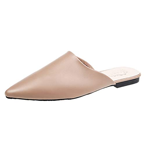 Porfeet Frauen Schuhe, Frauen Geschlossene Spitze Zehen Flat Heel Slides Hausschuhe Kunstleder Pantoletten Schuhe Braun 37 Porfeet Frauen Schuhe, Frauen Geschlossene Spitze Zehen Flat Heel Slides Hausschuhe Kunstleder Pantoletten Schuhe Braun 37 von Porfeet