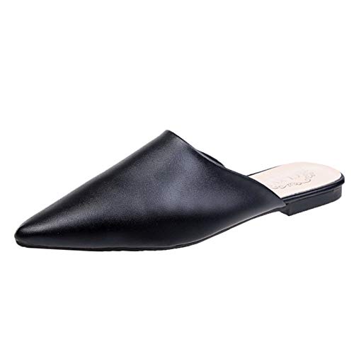 Porfeet Frauen Schuhe, Frauen Geschlossene Spitze Zehen Flat Heel Slides Hausschuhe Kunstleder Pantoletten Schuhe Schwarz 39 Porfeet Frauen Schuhe, Frauen Geschlossene Spitze Zehen Flat Heel Slides Hausschuhe Kunstleder Pantoletten Schuhe Schwarz 39 von Porfeet