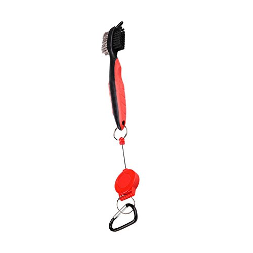 Porfeet Golf Club Reinigungsbürste, Doppelborsten Golf Club Reinigungsbürste Rillenreiniger Mit Einziehbarem Clip rot Einheitsgröße Porfeet Golf Club Reinigungsbürste, Doppelborsten Golf Club Reinigungsbürste Rillenreiniger Mit Einziehbarem Clip rot Einheitsgröße von Porfeet