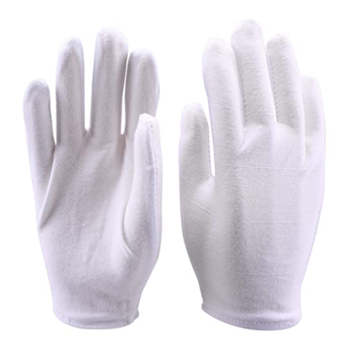 Porgeel 4 Paare Baumwollarbeit Handschuhe Vollfinger Dünne Handschuhe Dehnbarer Auskleidehandschuh Weiß 1 Größe von Porgeel