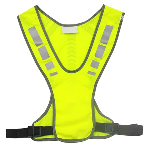 Porgeel Reflektierende Laufweste atmungsaktive Sichtbarkeitsweste hi vis Leichtes Laufweste mit Einstellbarer Sicherheitsweste von Porgeel