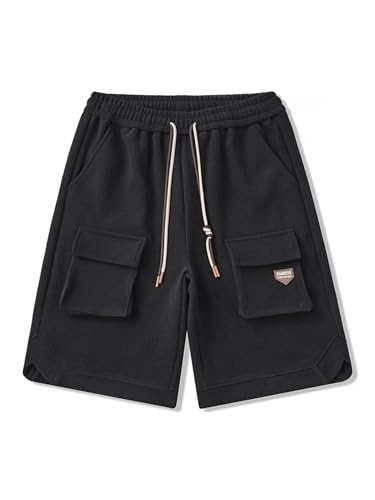 Herren Shorts Kurze Hose Cargo Jeans Running Outdoor Baumwolle Cargo Shorts Herren XL(W31) Schwarz von Portakmer