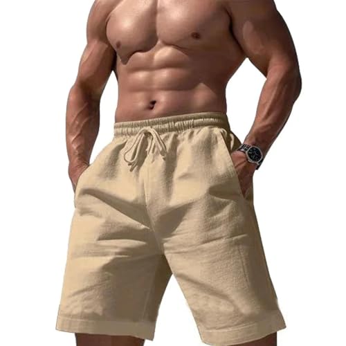 Portakmer Herren Shorts Kurze Hose Cargo Jeans Running Outdoor Baumwolle Baumwollshorts Für Herren M Khaki von Portakmer