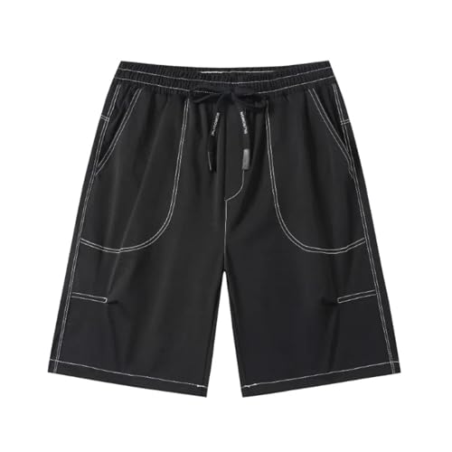 Portakmer Herren Shorts Kurze Hose Cargo Jeans Running Outdoor Baumwolle Herren Cargo Shorts Asianm(45-55Kg) Schwarz von Portakmer