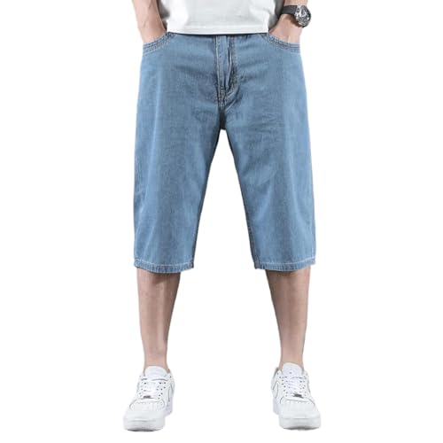 Portakmer Herren Shorts Kurze Hose Cargo Jeans Running Outdoor Baumwolle Herren Jeansshorts Asia44 Hellblau von Portakmer