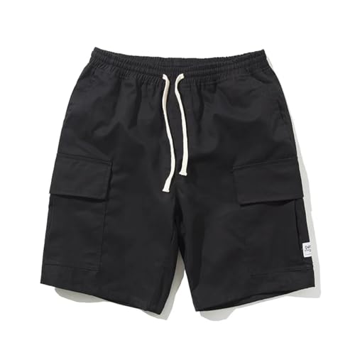 Portakmer Herren Shorts Kurze Hose Cargo Jeans Running Outdoor Baumwolle Herren Overall Shorts M Schwarz von Portakmer