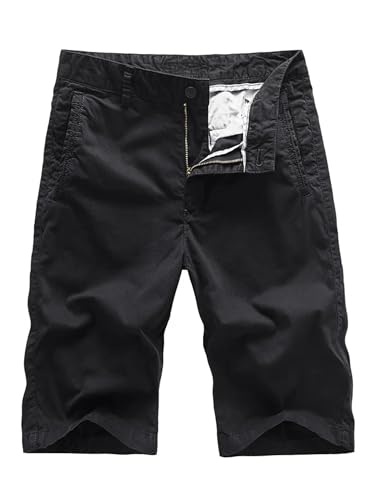 Portakmer Herren Shorts Kurze Hose Cargo Jeans Running Outdoor Baumwolle Herren Shorts, Gerade, Lässig, Cargo, 36, Schwarz von Portakmer