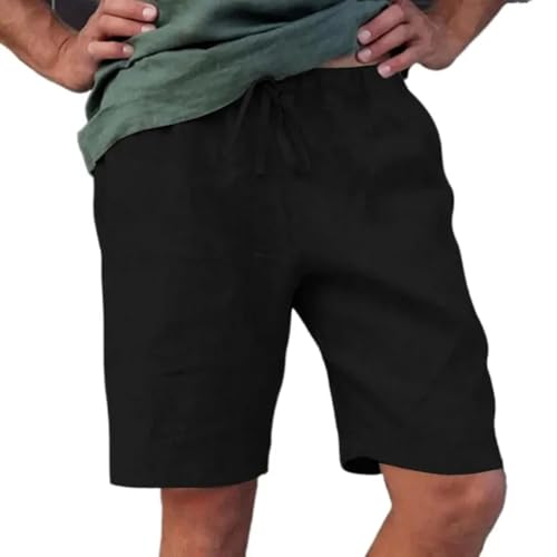 Portakmer Herren Shorts Kurze Hose Cargo Jeans Running Outdoor Baumwolle Herren Shorts Asianl(50-70Kg) Schwarz von Portakmer