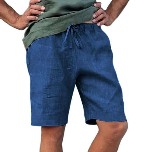 Portakmer Herren Shorts Kurze Hose Cargo Jeans Running Outdoor Baumwolle Herren Shorts Asiatischs(40-50Kg) Marine von Portakmer