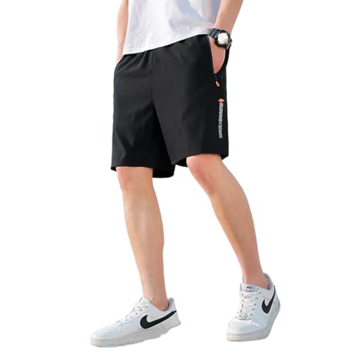 Portakmer Herren Shorts Kurze Hose Cargo Jeans Running Outdoor Baumwolle Herren Shorts Loose Asian5Xl(80-100Kg) Schwarz von Portakmer