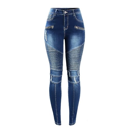 Portakmer Jeans Damen Hose Jeanshose Female Women Jeans Für Damen XL Blau von Portakmer