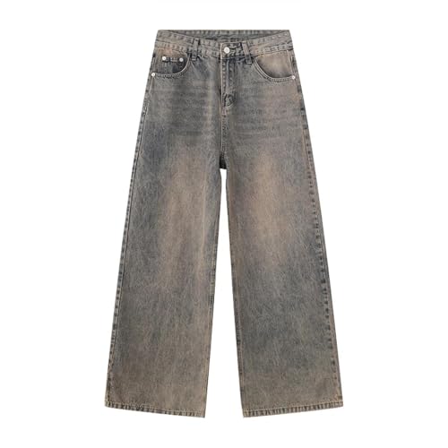 Portakmer Jeans Herren Hose Jeanshose Neue Gerade Jeans Herren Weites Bein Denim Hose Asiatische Größe XL Wie Gezeigt von Portakmer