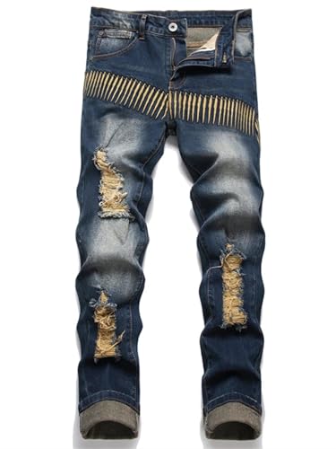 Portakmer Jeans Herren Hose Jeanshose Neue Herren Jeans Hose Blau Hose 36 Gelb von Portakmer