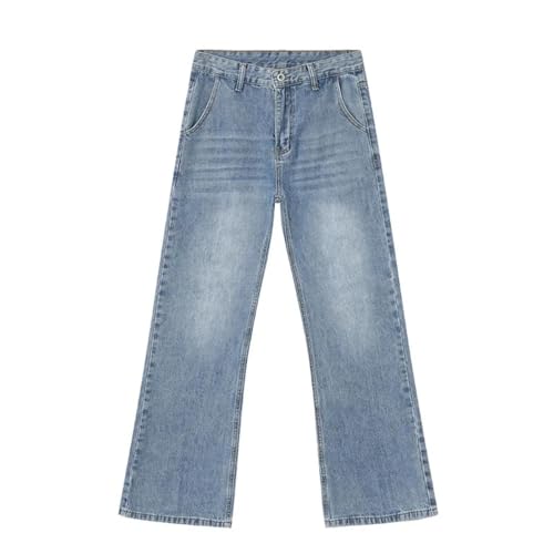 Portakmer Jeans Herren Hose Jeanshose Neue Herren Jeans Hose Straight Denim Hose Asiatische Größe L Blau von Portakmer