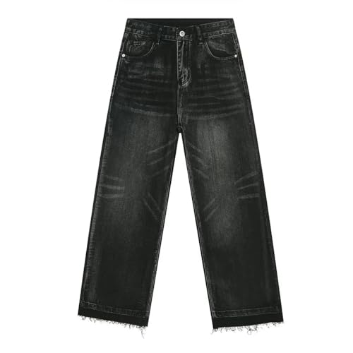 Portakmer Jeans Herren Hose Jeanshose Neue Herren Jeans Straight Denim Hose Männliche Hose Asiatische Größe M Dunkelgrau von Portakmer