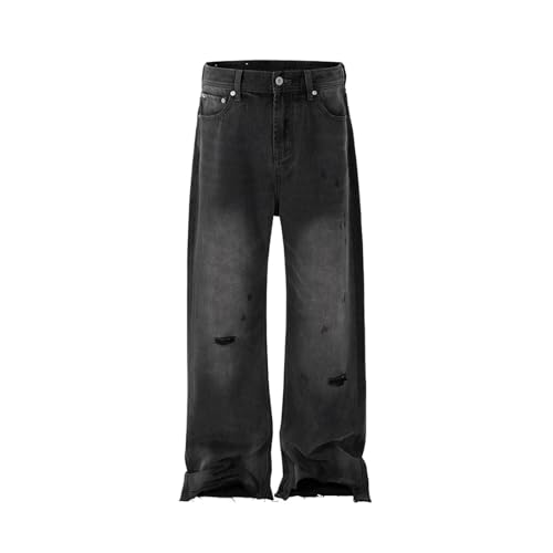 Portakmer Jeans Herren Hose Jeanshose Neue Jeans Für Männer Gerade Denim Hose Asianl Mj001Black von Portakmer