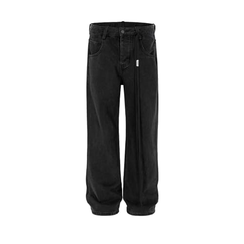 Portakmer Jeans Herren Hose Jeanshose Neue Jeans Für Männer Gerade Schwarze Denim Hose Asiatischexxl Schwarz von Portakmer