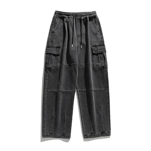 Portakmer Jeans Herren Hose Jeanshose Neue Jeanshose Herren Weites Bein Denim Hose Männlich XXXL Schwarz von Portakmer