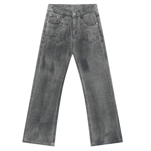 Portakmer Jeans Herren Hose Jeanshose Neue Männliche Denim Hosen Gerade Breite Bein Männer Jeans Asiatische Größe M Grau von Portakmer