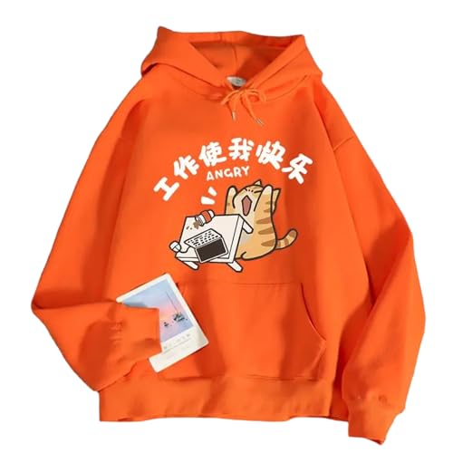 Portakmer Sweatshirts Kapuzenpullover Pullover Hoodies Hoodie Herren Damen Damen Hoodies S Orange von Portakmer