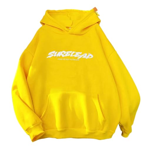 Portakmer Sweatshirts Kapuzenpullover Pullover Hoodies Hoodie Herren Damen Hoodie Für Herren L (60Kg-70Kg) Gelb von Portakmer