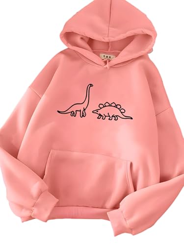 Portakmer Sweatshirts Kapuzenpullover Pullover Hoodies Hoodie Herren Damen Hoodies Damen L Rosa von Portakmer