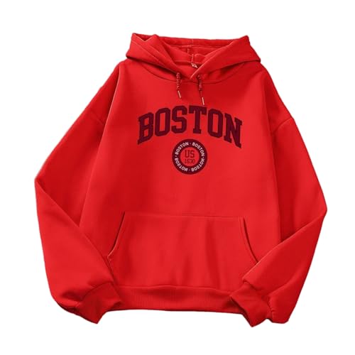 Portakmer Sweatshirts Kapuzenpullover Pullover Hoodies Hoodie Herren Damen Hoodies Damen S Rot von Portakmer