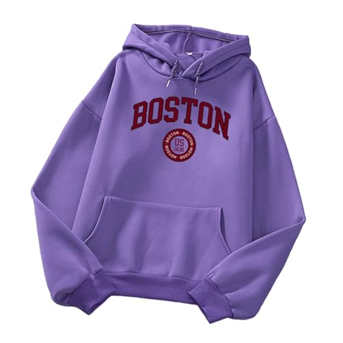 Portakmer Sweatshirts Kapuzenpullover Pullover Hoodies Hoodie Herren Damen Hoodies Damen XXL Lila von Portakmer