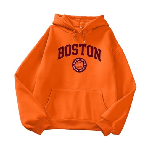 Portakmer Sweatshirts Kapuzenpullover Pullover Hoodies Hoodie Herren Damen Kapuzenpullover Damen XXXL Orange von Portakmer