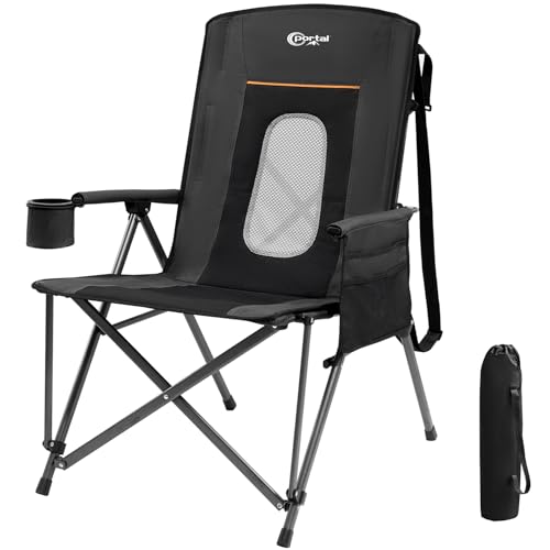 Portal Campingstuhl Faltbar Klappstuhl 180 KG Belastbar mit Hochlehner Verstellbar Camping Anglerstuhl Gartenstuhl Sessel mit Tasche Getrankhalter für Garten Balkon Picknick Portal Campingstuhl Faltbar Klappstuhl 180 KG Belastbar mit Hochlehner Verstellbar Camping Anglerstuhl Gartenstuhl Sessel mit Tasche Getrankhalter für Garten Balkon Picknick von Portal