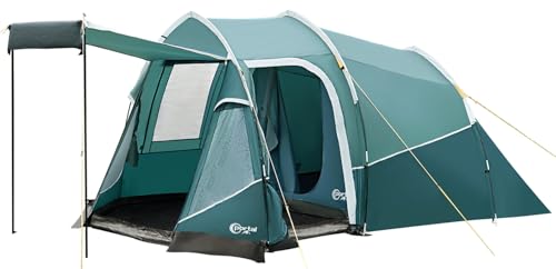 PORTAL Zelt 3 Perosonen Camping Zelt Wasserdicht 3000mm mit Vorzelt Fenster 3 Mann Tunnelzelt Familienzelt Festivalzelt für Camping Reise Trekking Garten PORTAL Zelt 3 Perosonen Camping Zelt Wasserdicht 3000mm mit Vorzelt Fenster 3 Mann Tunnelzelt Familienzelt Festivalzelt für Camping Reise Trekking Garten von Portal