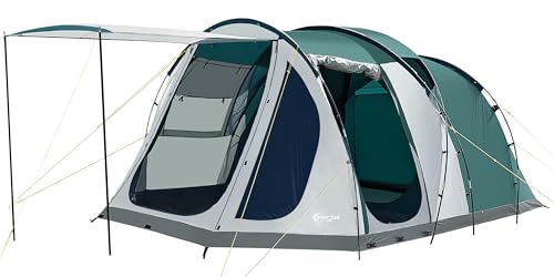 PORTAL Zelt 5 Perosonen Camping Zelt Wasserdicht 3000mm mit Vorzelt Fenster 4-5 Mann Tunnelzelt Familienzelt Festivalzelt für Camping Reise Trekking Garten PORTAL Zelt 5 Perosonen Camping Zelt Wasserdicht 3000mm mit Vorzelt Fenster 4-5 Mann Tunnelzelt Familienzelt Festivalzelt für Camping Reise Trekking Garten von Portal