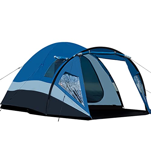 Portal Zelt 3-4 Personen Stehehöhe Camping Kuppelzelt XL mit Vorraum Seitentür&Fenster 3-4 Saison 3000mm Wasserdicht für Outdoor Festival Familie von Portal