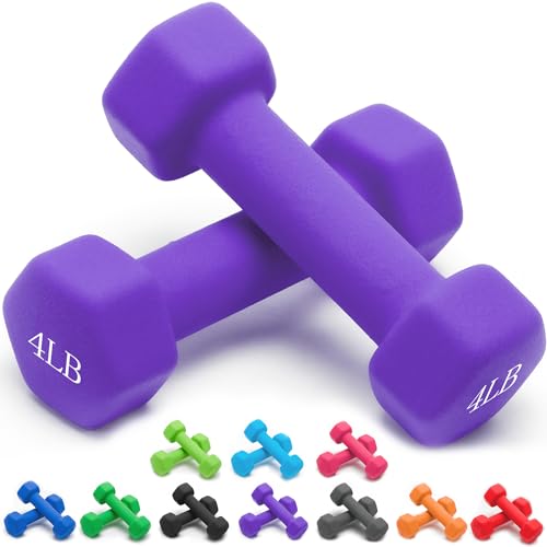 Portzon Unisex-Erwachsene Hanteln 2 Stück Neopren Hantel Handgewichte Rutsch Anti Roll, Violett, 04-Pound, Pair Portzon Unisex-Erwachsene Hanteln 2 Stück Neopren Hantel Handgewichte Rutsch Anti Roll, Violett, 04-Pound, Pair von Portzon